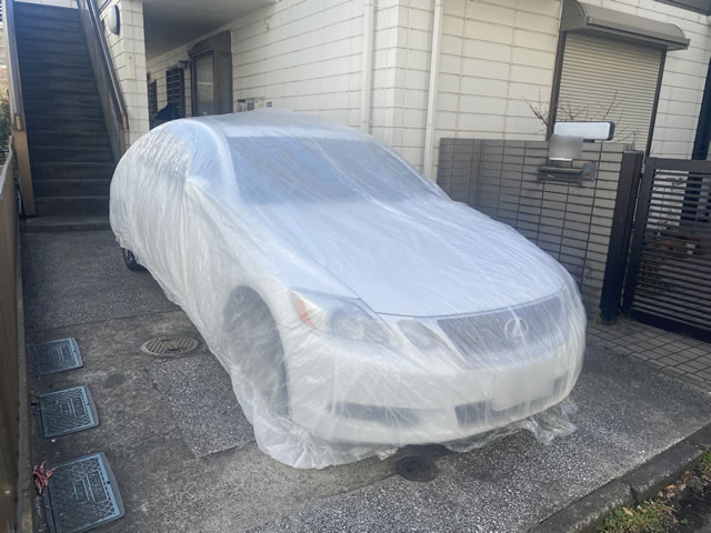 工事における車両カバー